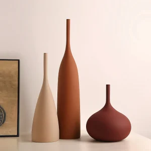 Handmade Ceramic Vase – Vintage Wabi-Sabi Morandi Style Home Decor for Living Room